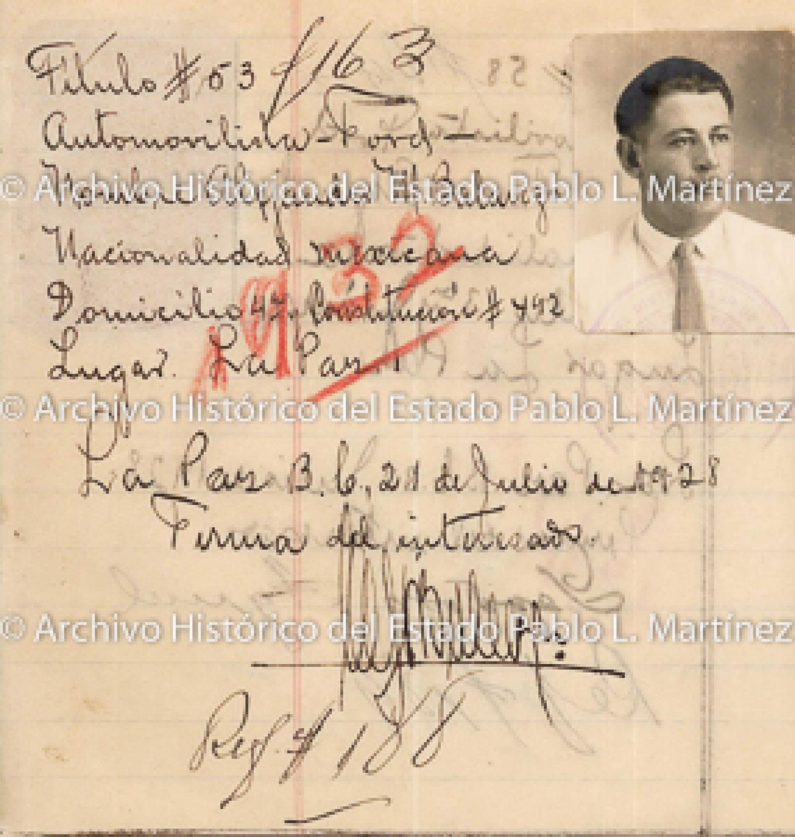 "Alejandro M. Balarezo", retrato.