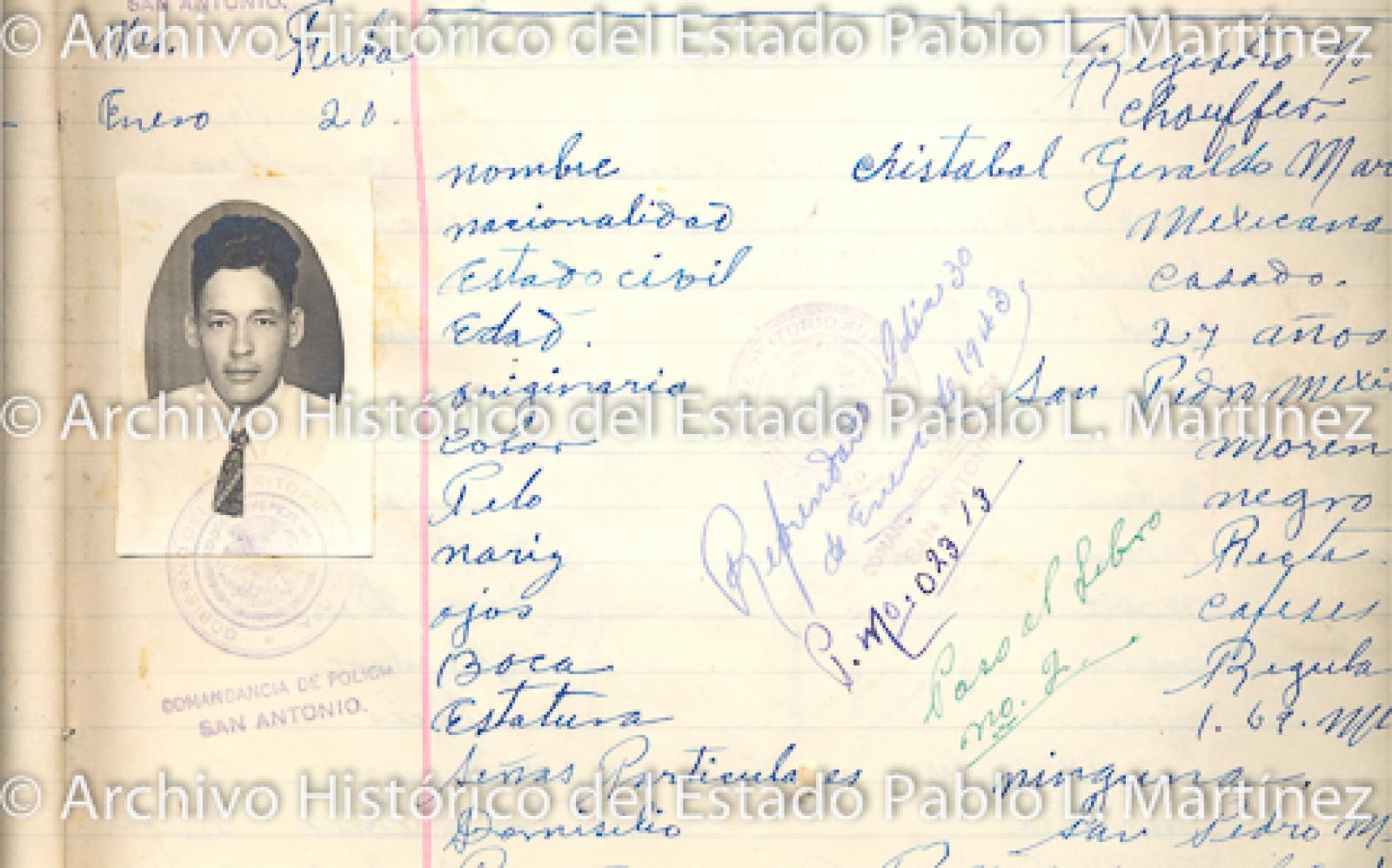 "Cristóbal Geraldo Martínez" retrato.