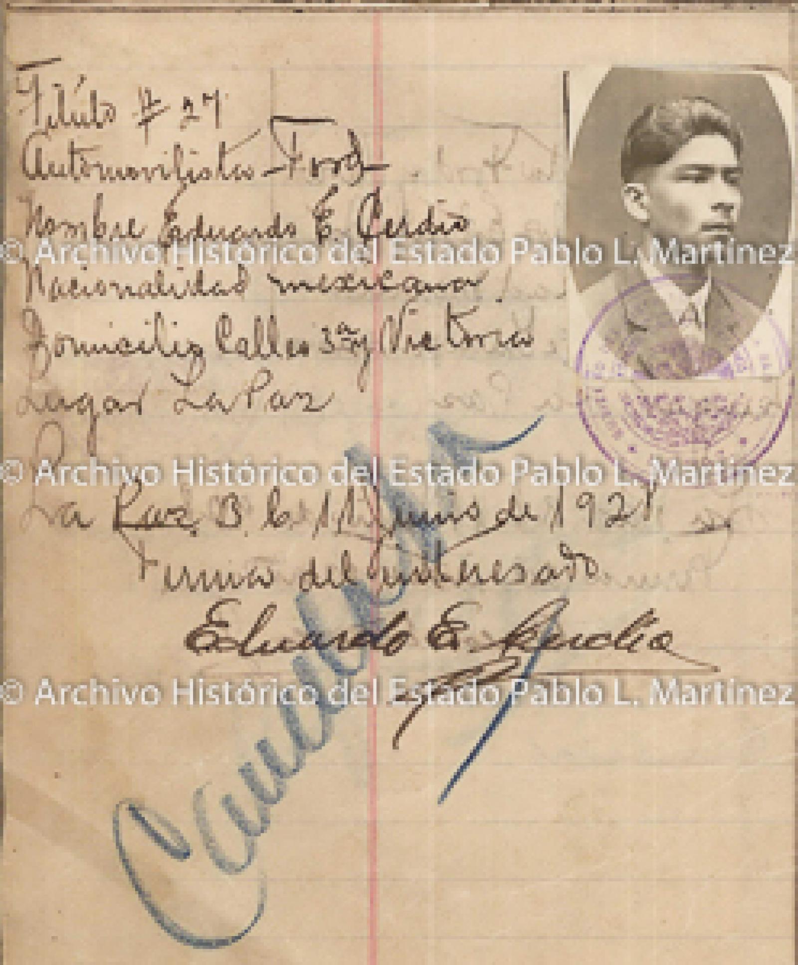 "Eduardo E. Cerdio", retrato.