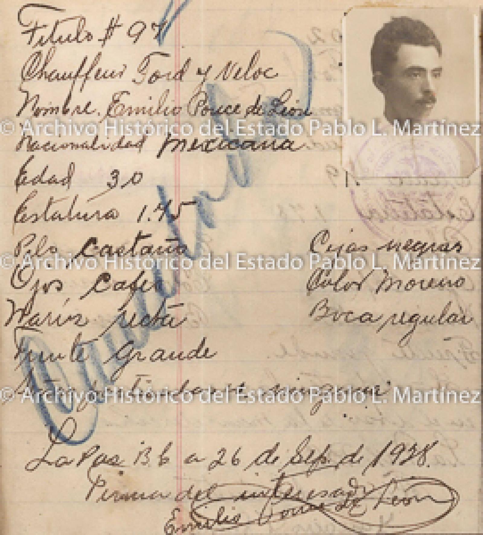 "Emilio Ponce de León", retrato.