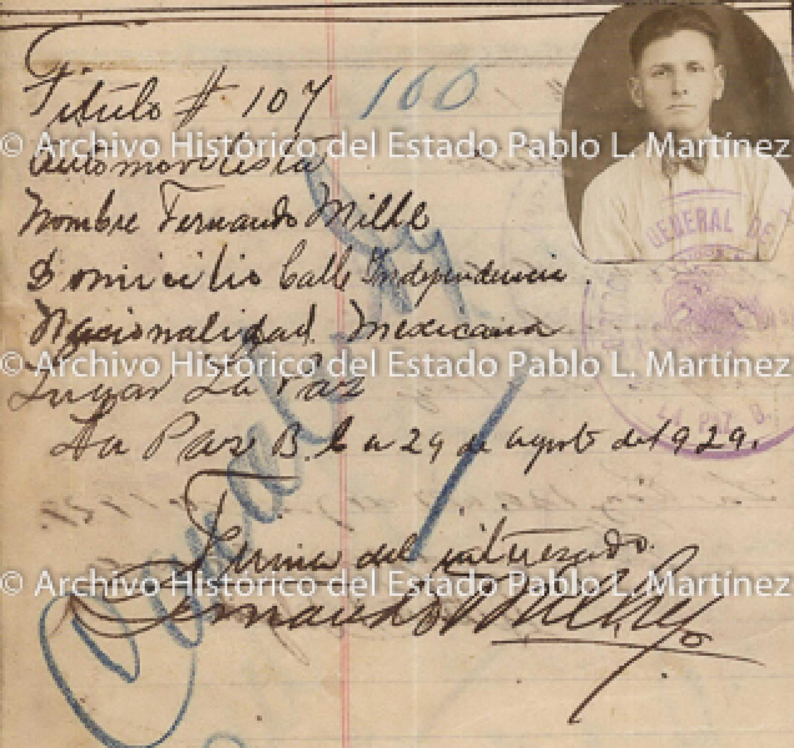 "Fernando Mille", retrato.