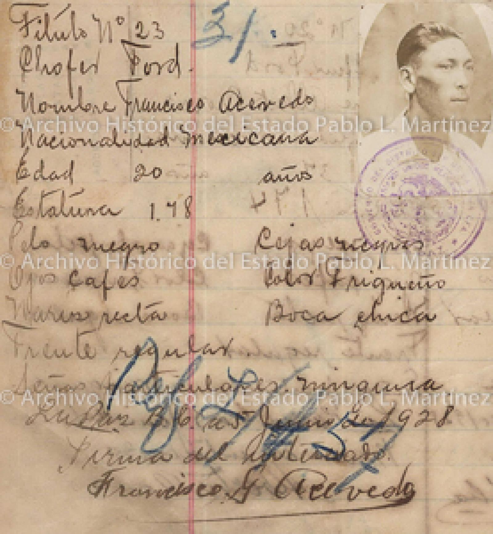 "Francisco Acevedo", retrato.