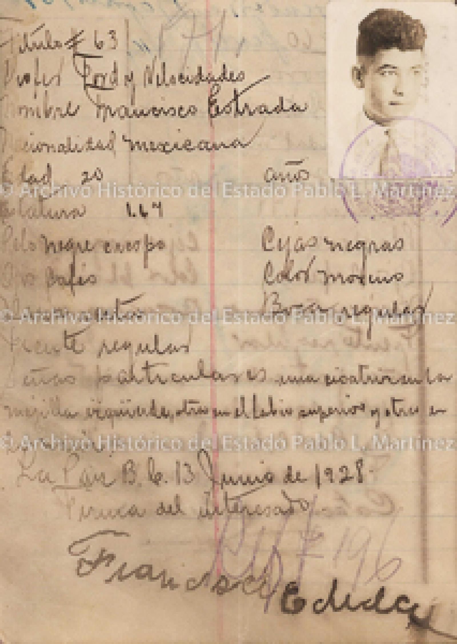 "Francisco Estrada", retrato.