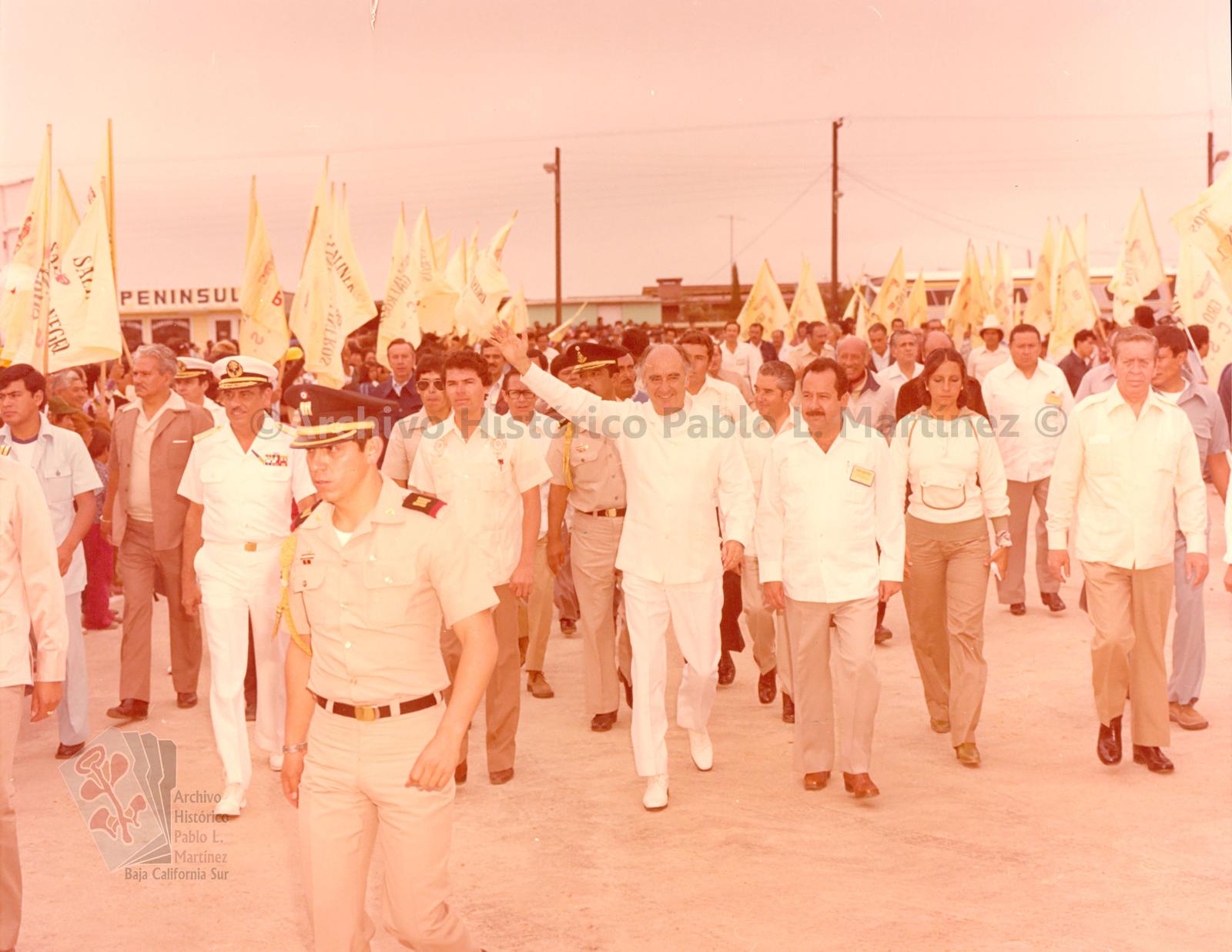 Gira del presidente José López Portillo y Pacheco en Guerrero Negro, Baja California Sur.