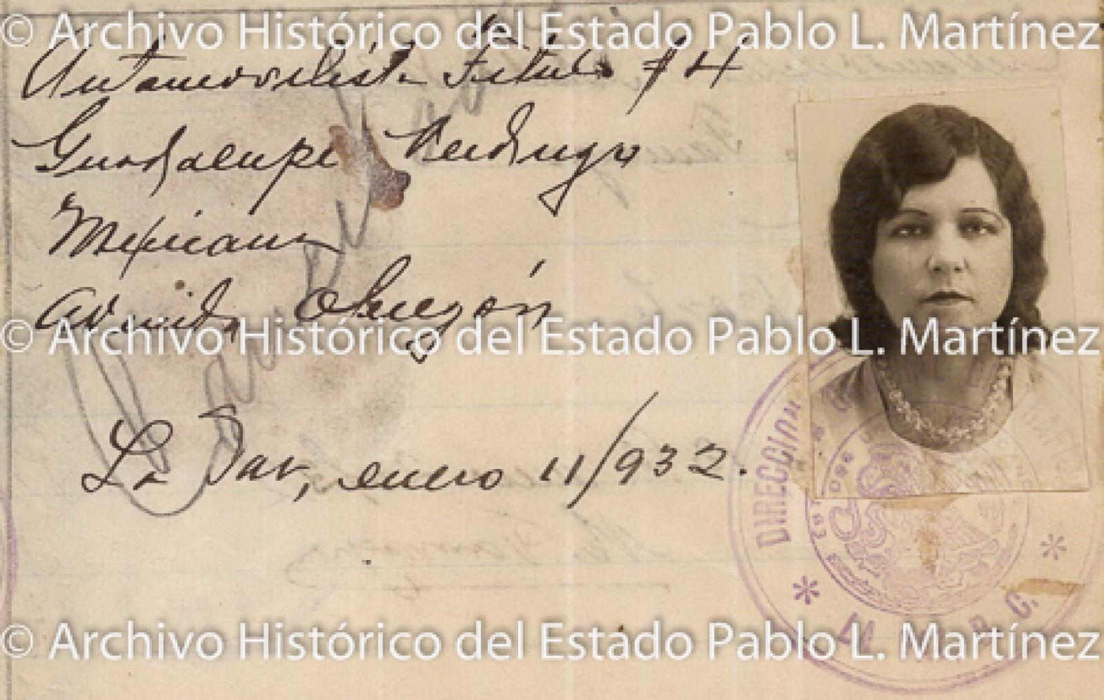 "Guadalupe Verdugo", retrato.