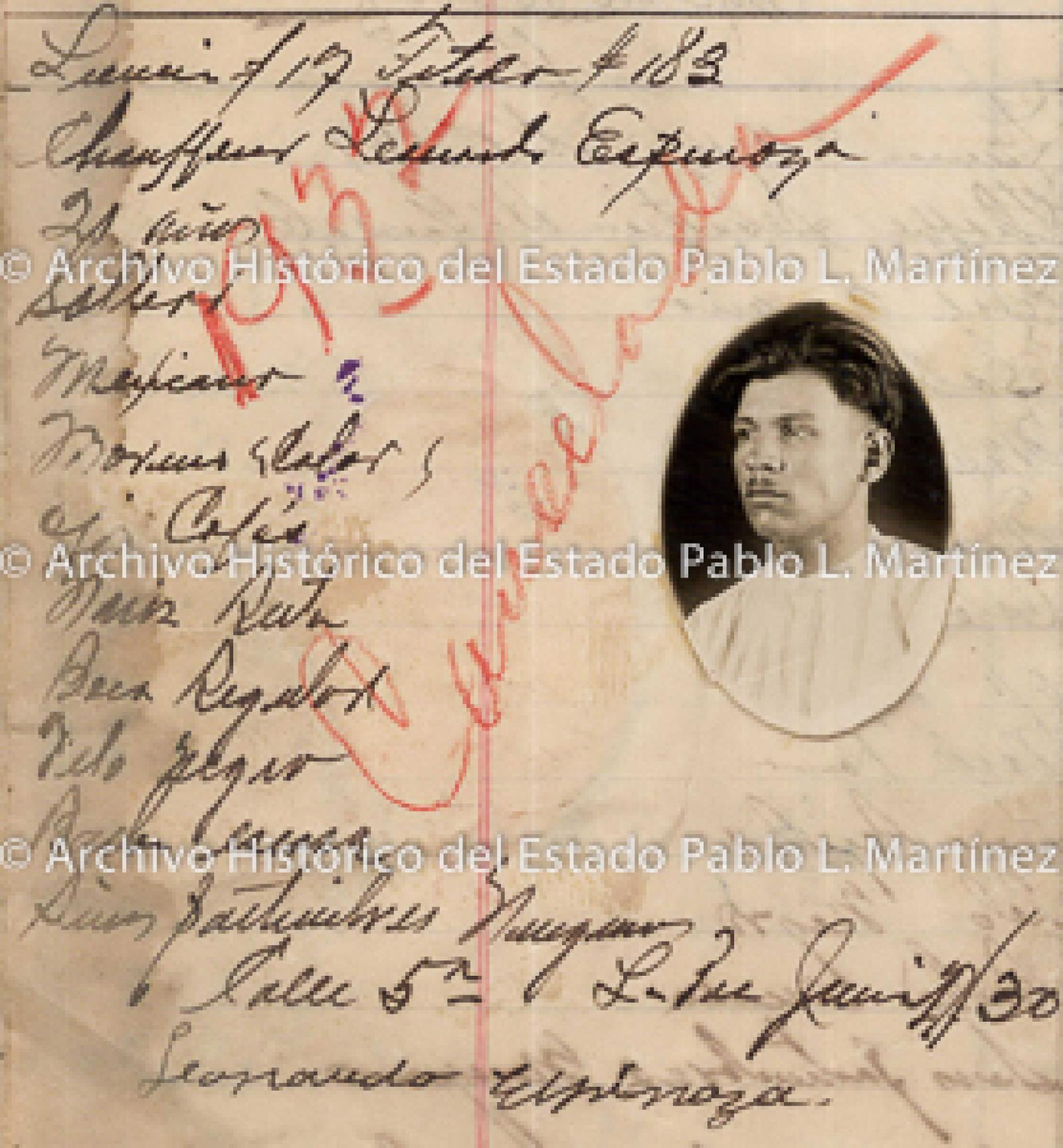 "Leonardo Espinoza", retrato.