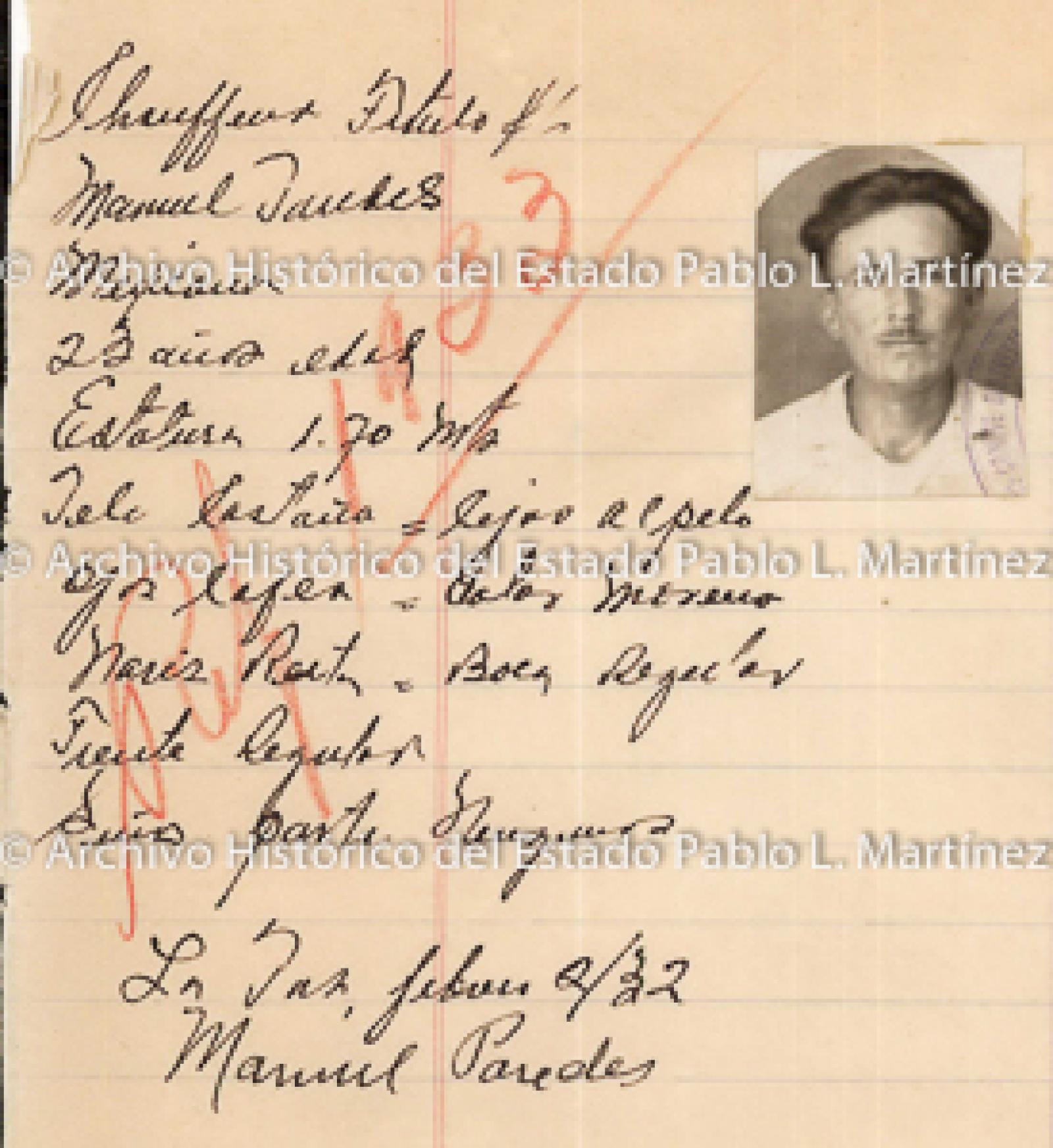 "Manuel Paredes", retrato.
