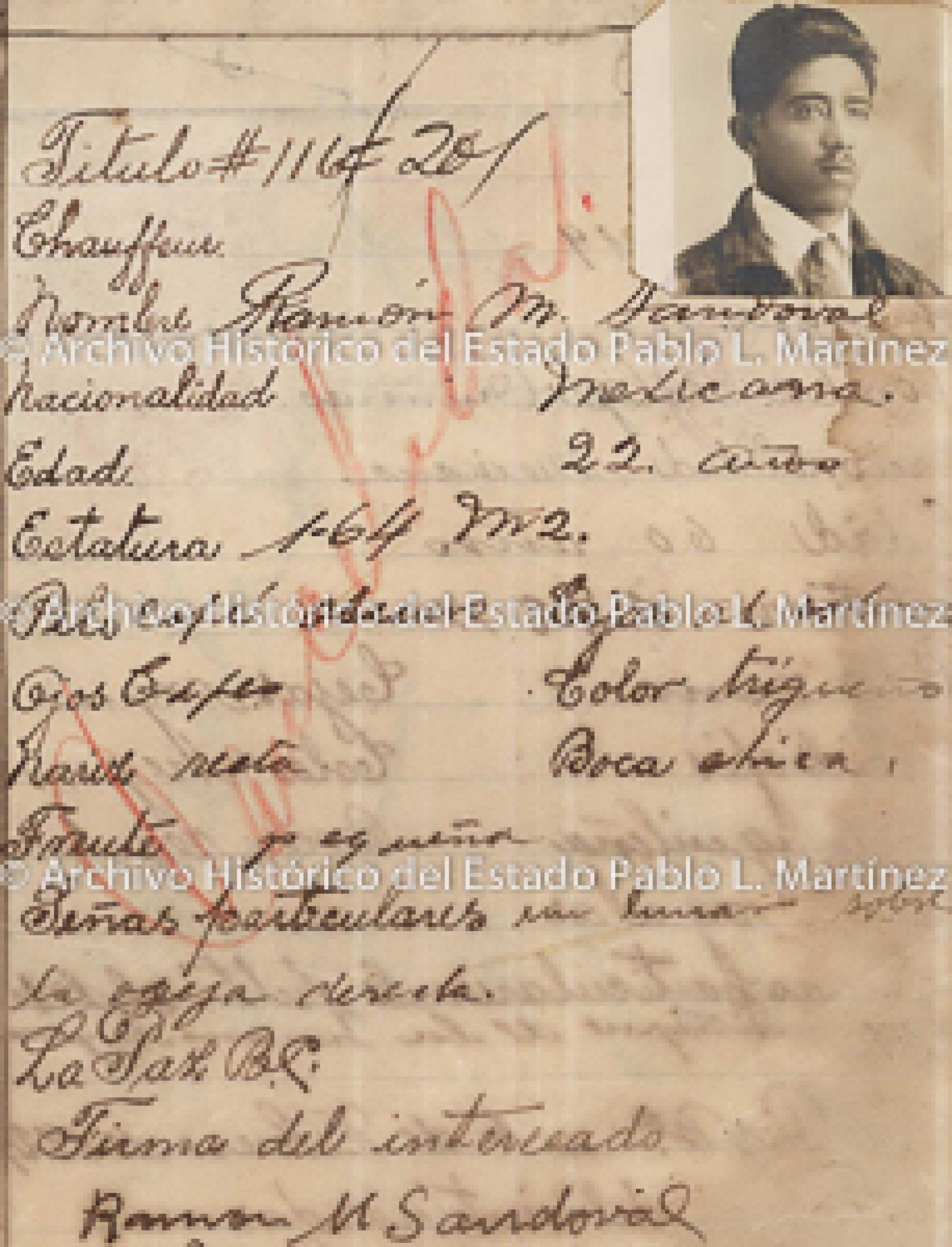 "Ramón M. Sandoval", retrato.