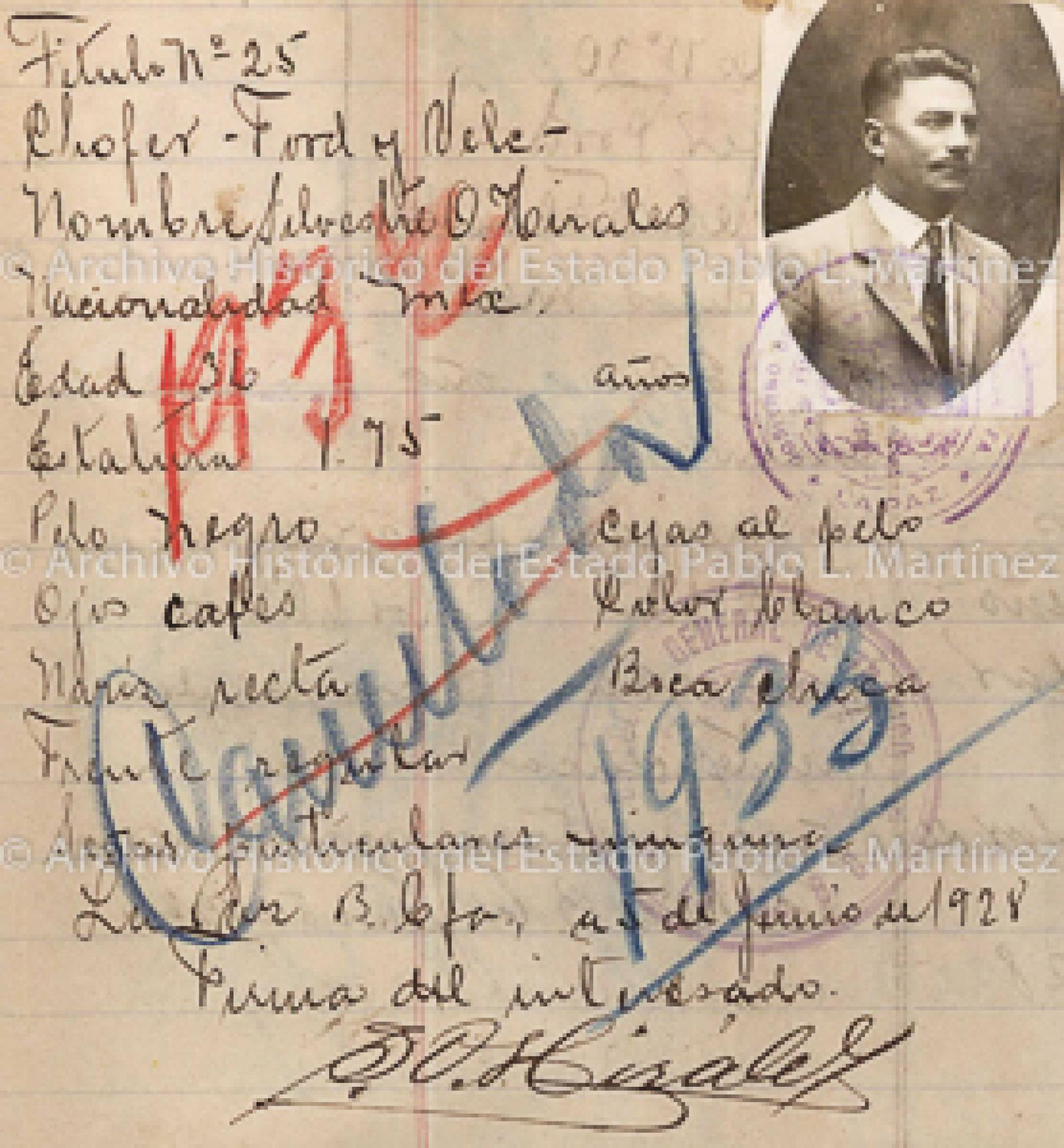 "Silvestre O. Hirales", retrato.