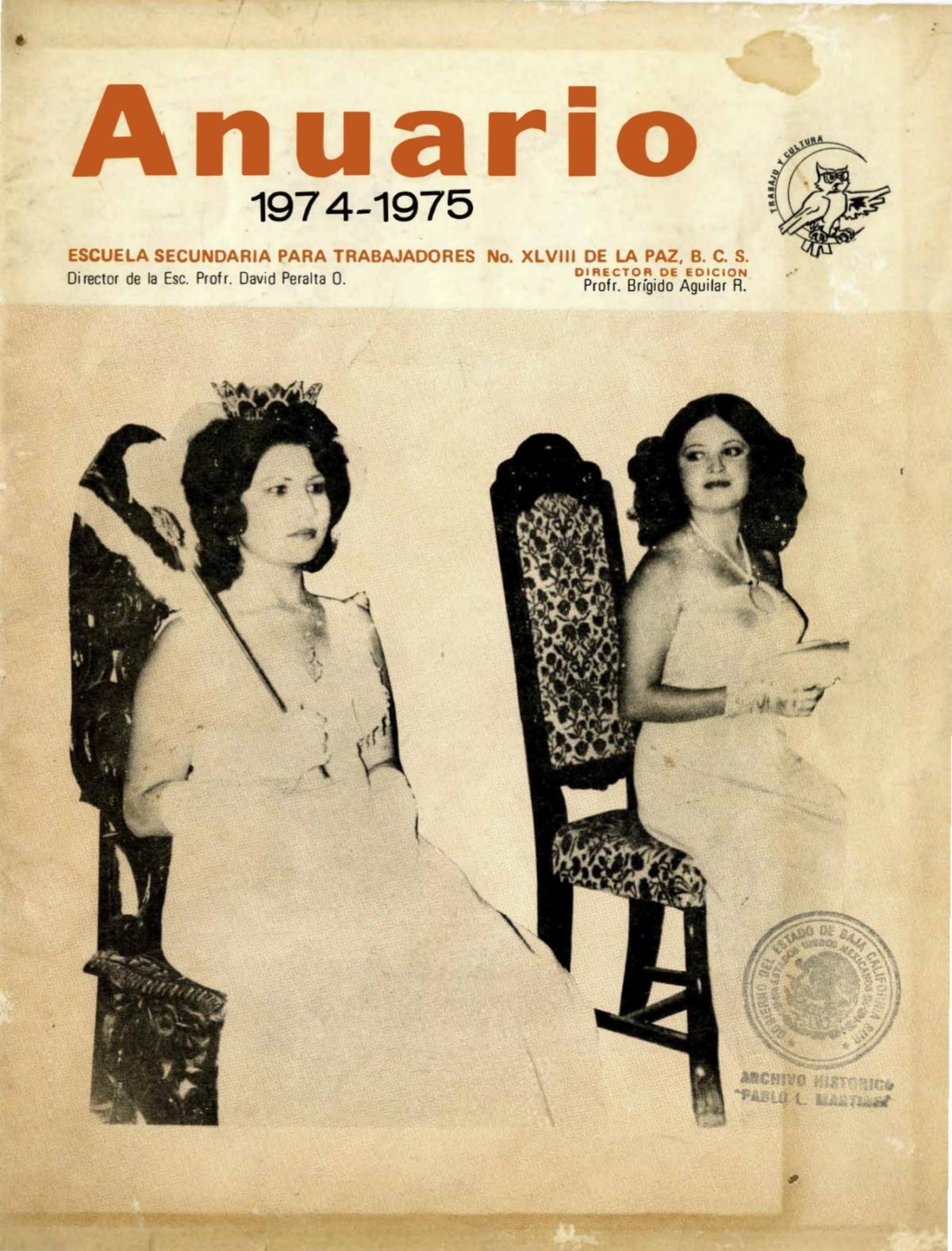 Anuario 1974-1975 Escuela Secundaria para Trabajadores de La Paz